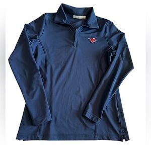 Peter Millar SMU Mustangs Perth Performance Quarter Zip Pullover - Womens Small